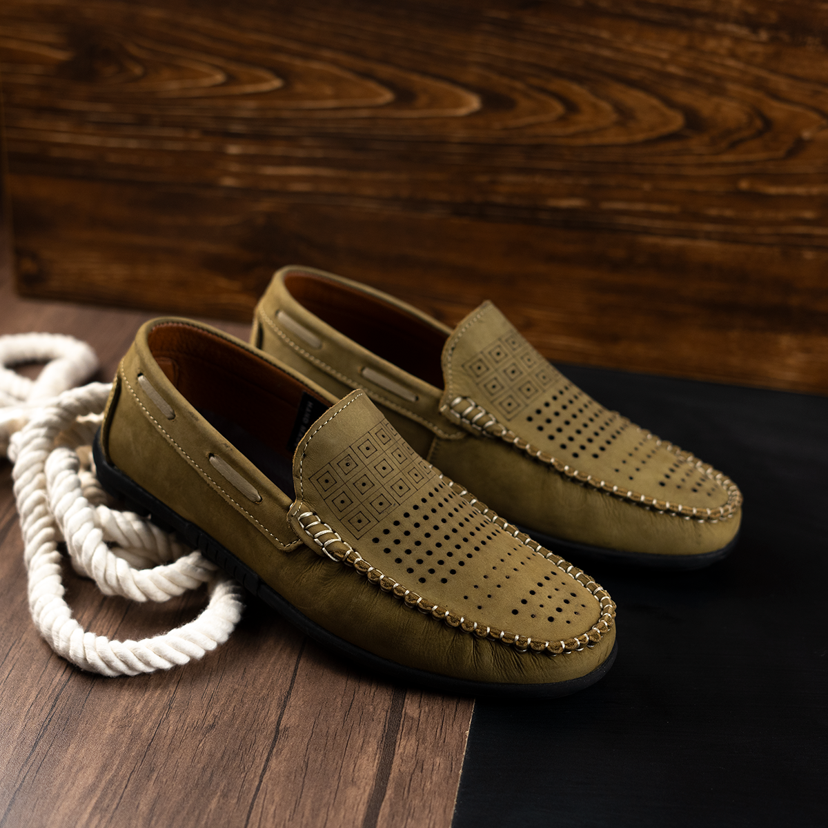 Men's Perforated Suede Loafer