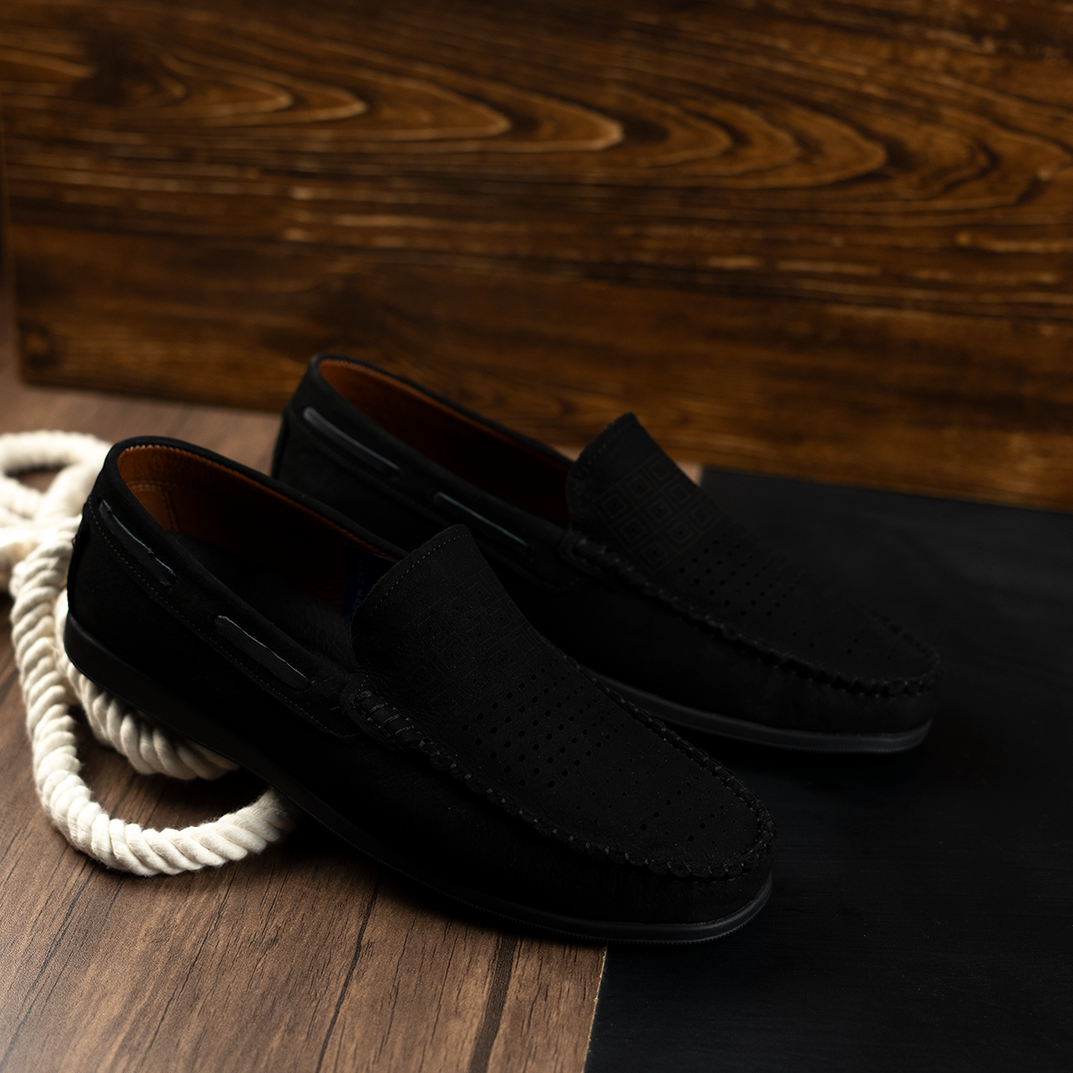 Men's Perforated Suede Loafer
