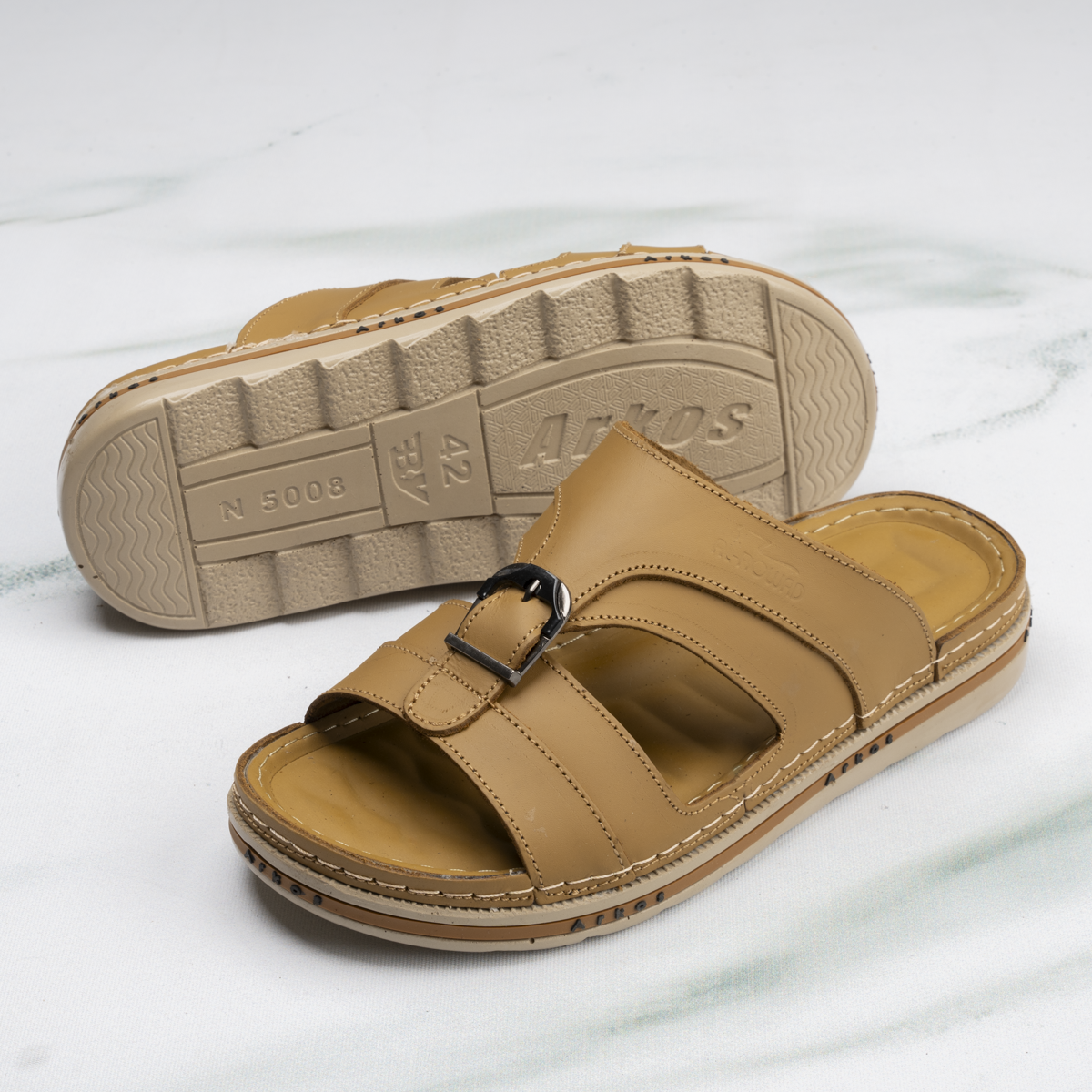 Premium Hand-Stitched Leather Slippers | Men’s 5001