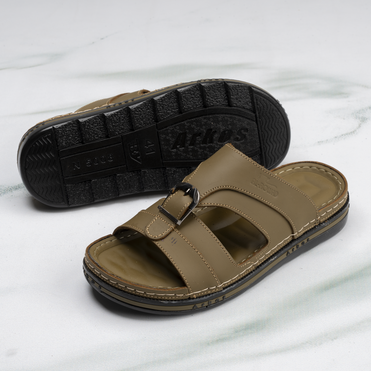 Premium Hand-Stitched Leather Slippers | Men’s 5001