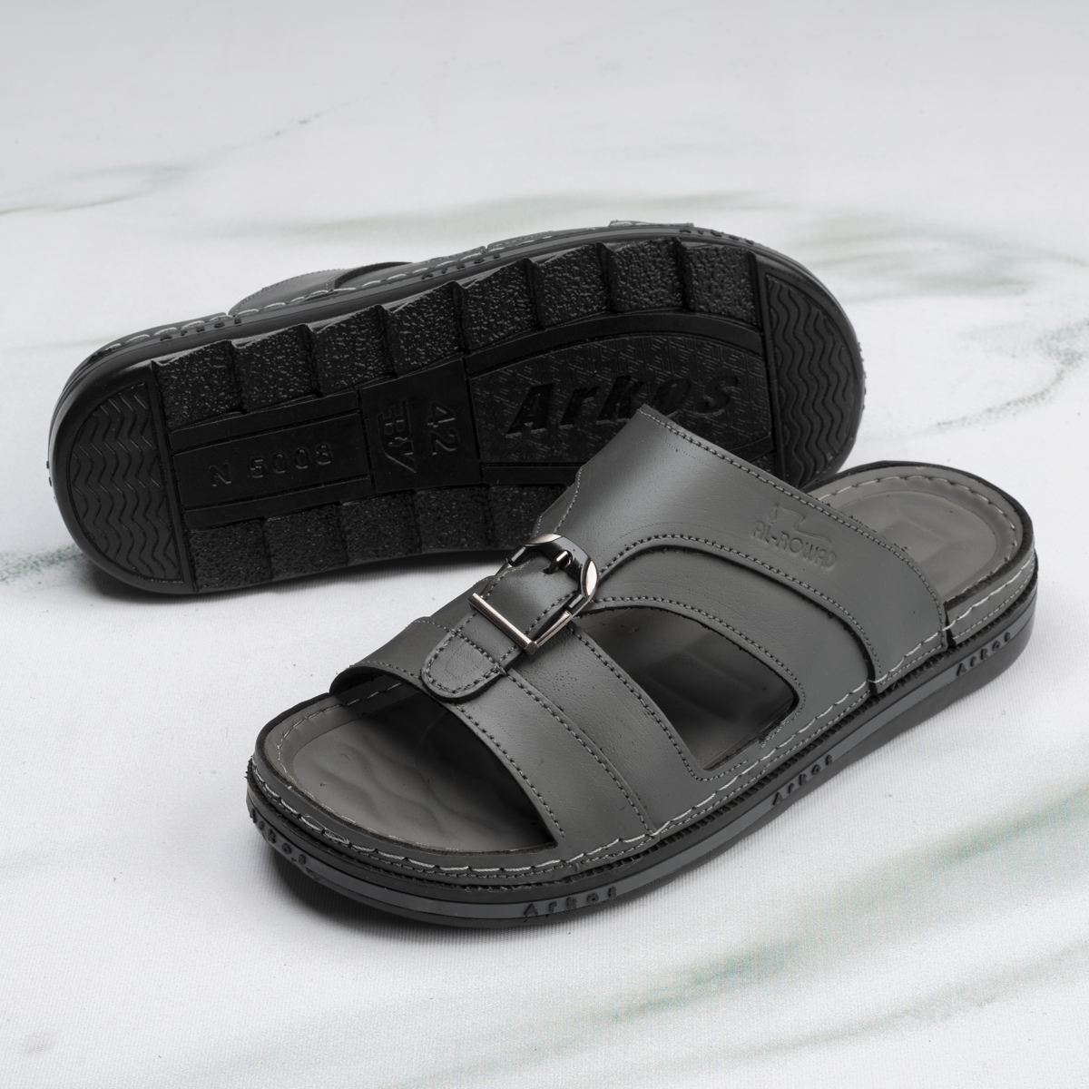 Premium Hand-Stitched Leather Slippers | Men’s 5001