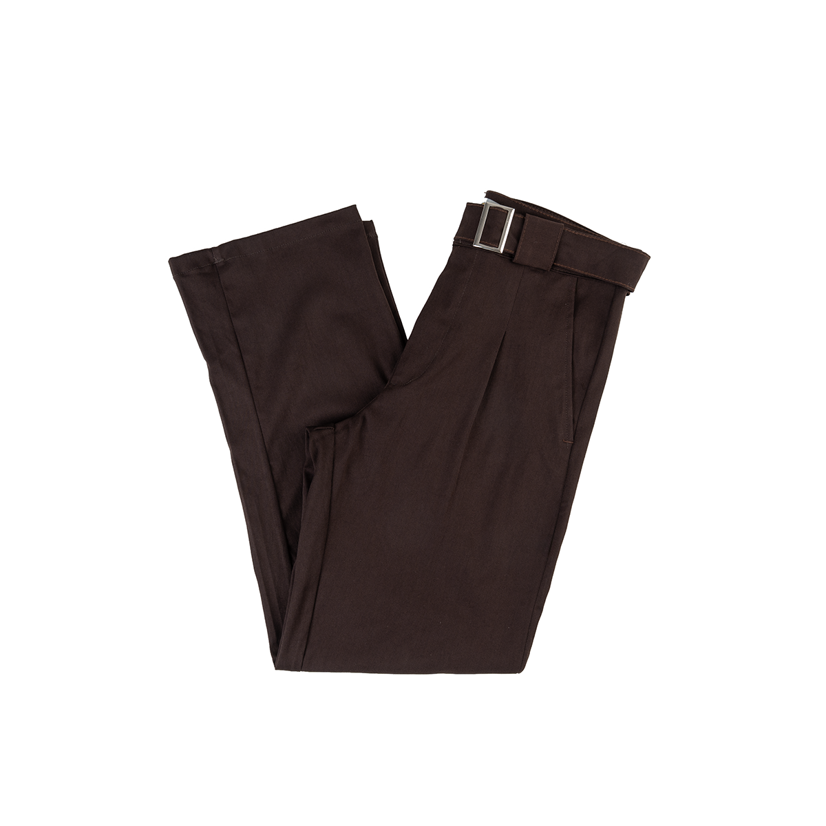 Men's Belted Gabardine Trousers