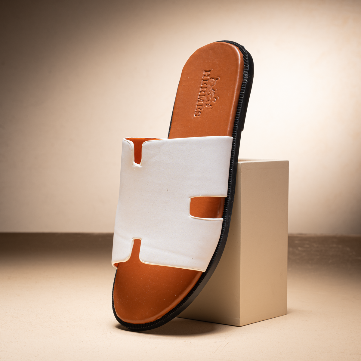 Hermes-Style Leather Slipper