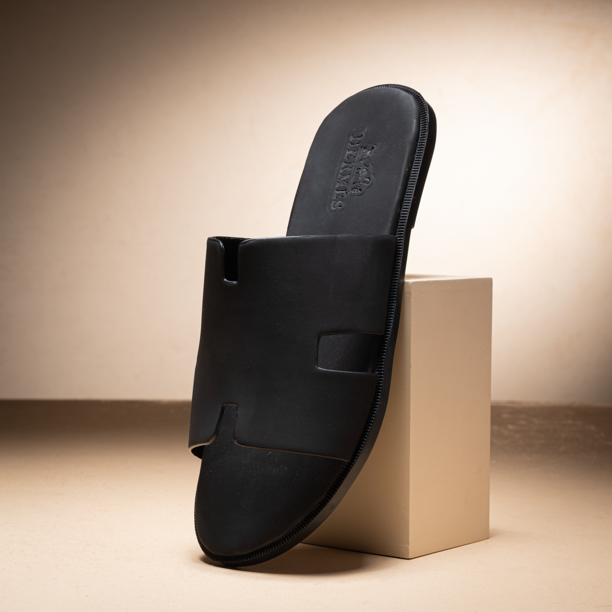 Hermes-Style Leather Slipper