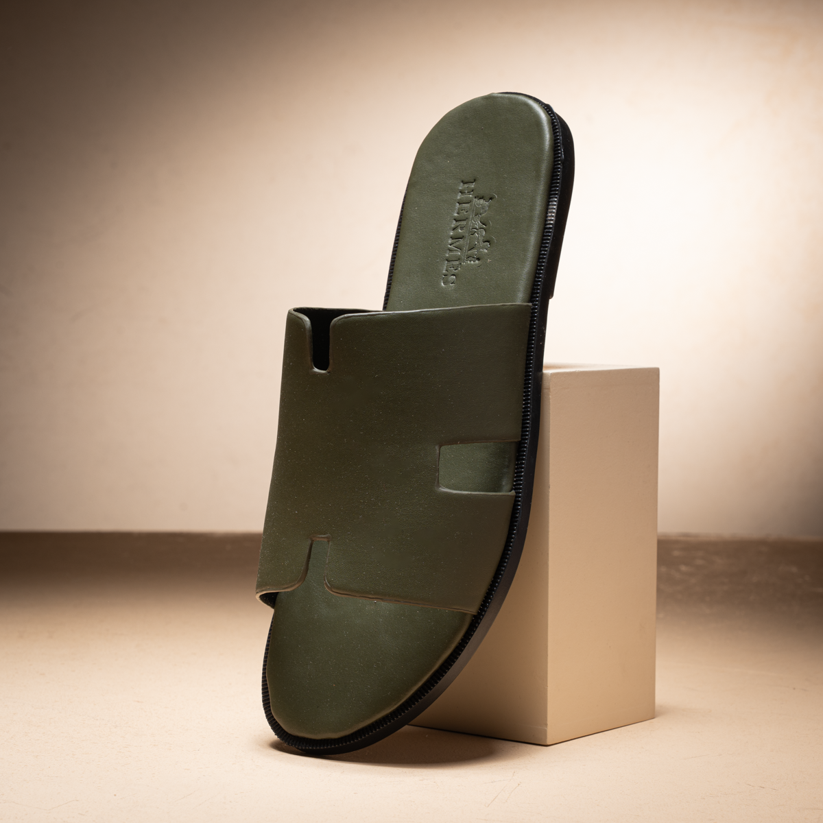 Hermes-Style Leather Slipper