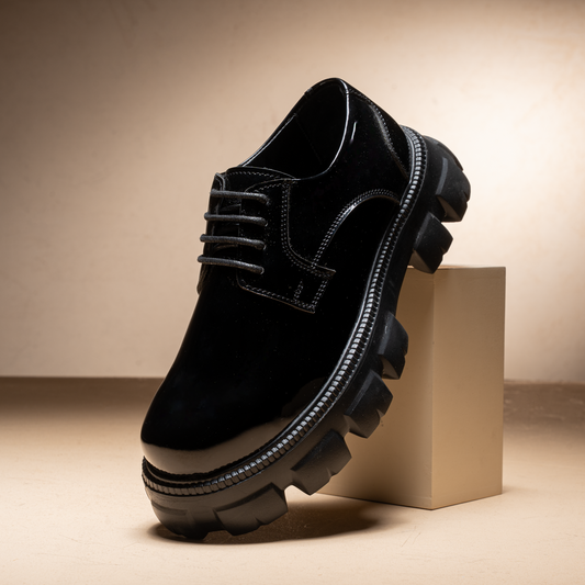 Glossy Casual Lace-Ups