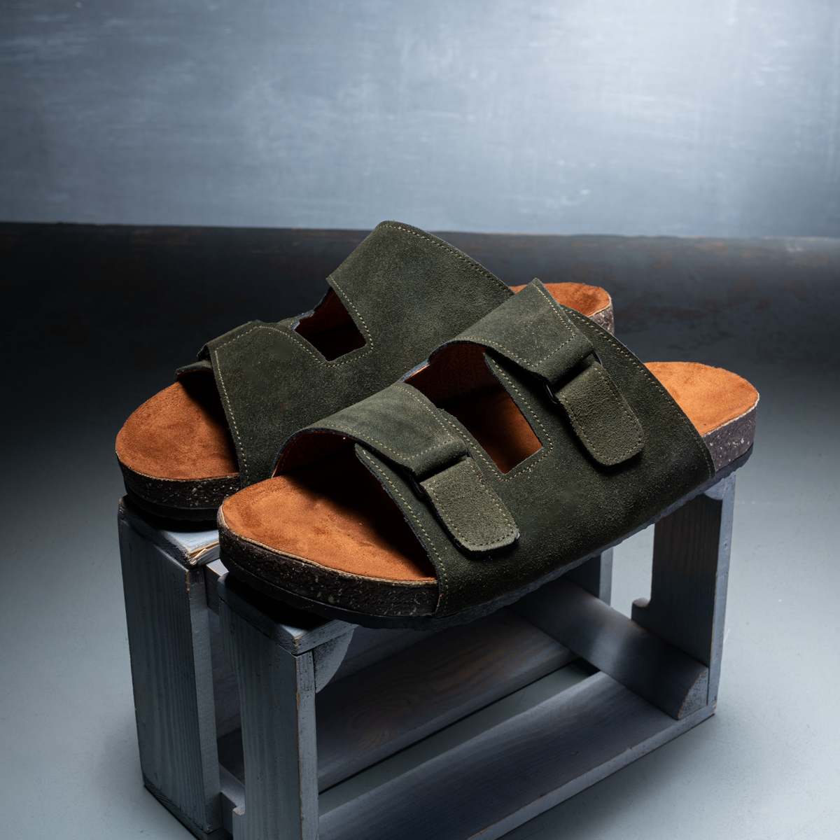 Suede Double-Strap Slipper