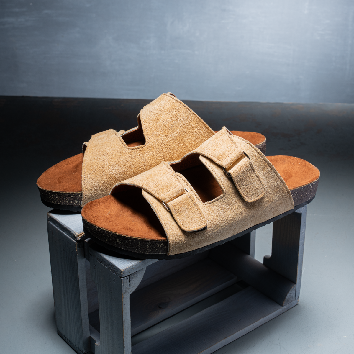 Suede Double-Strap Slipper
