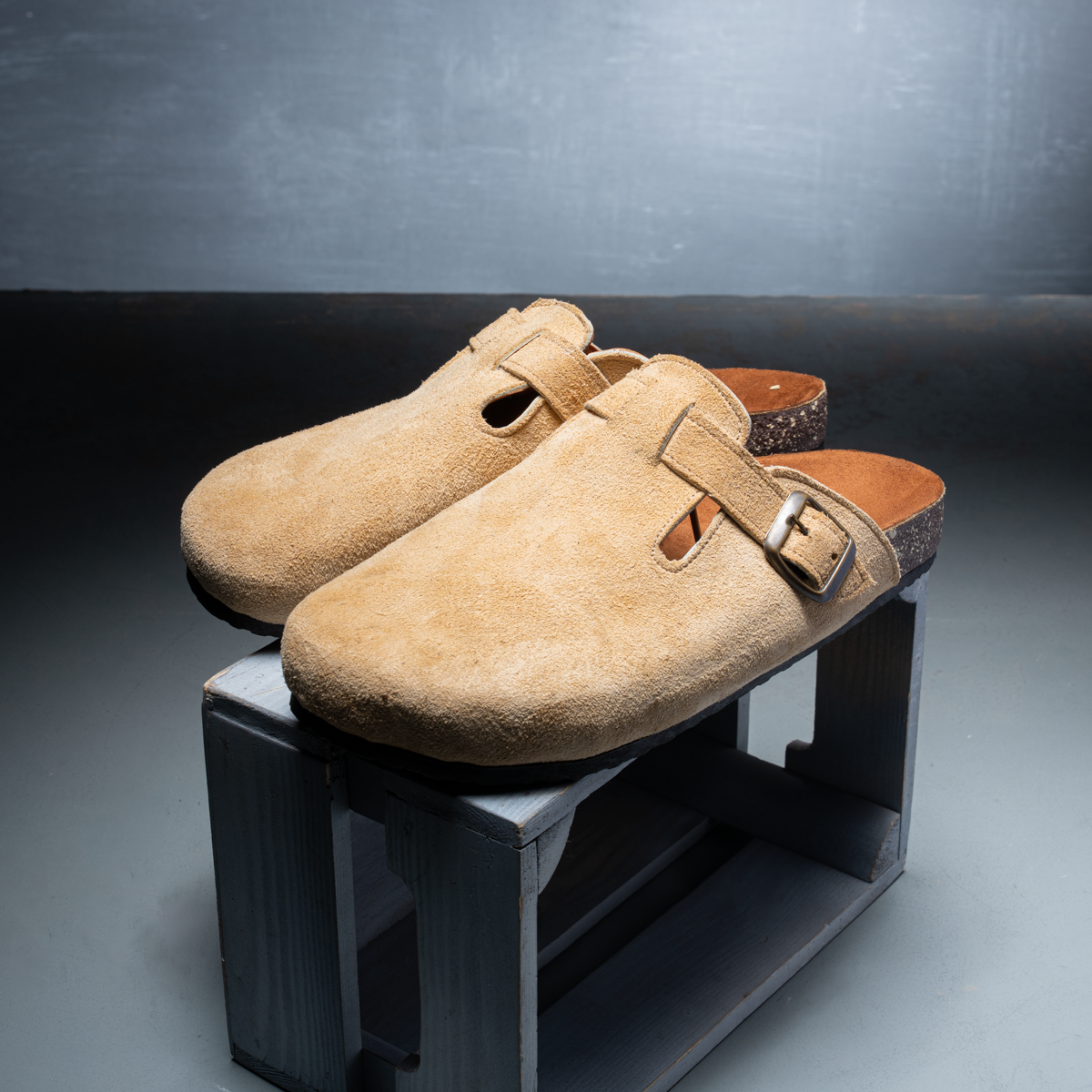 Suede Buckle Clog