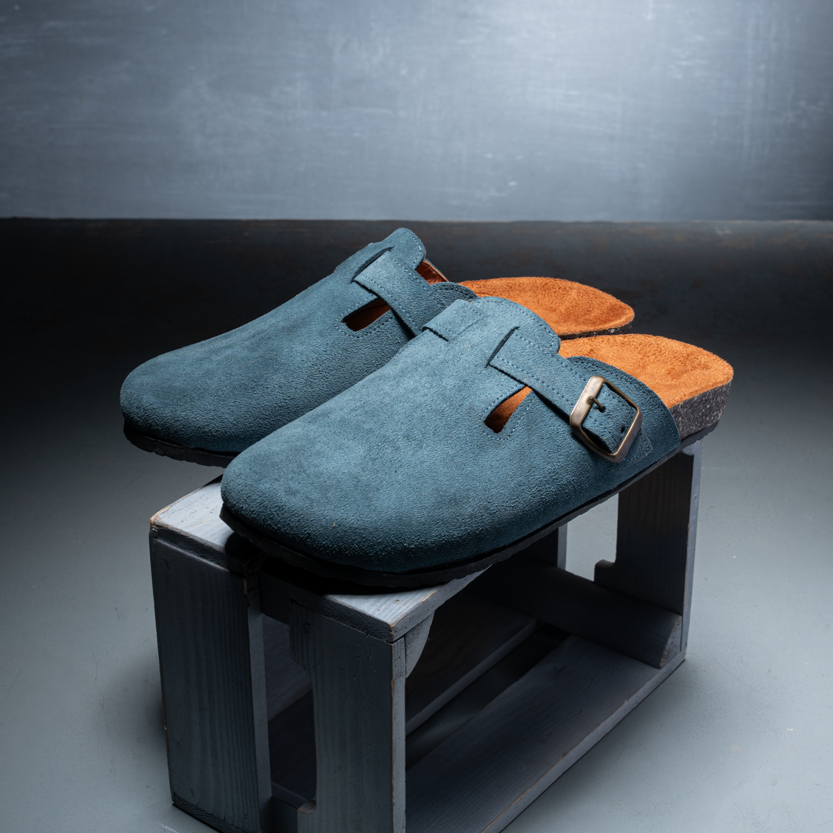 Suede Buckle Clog