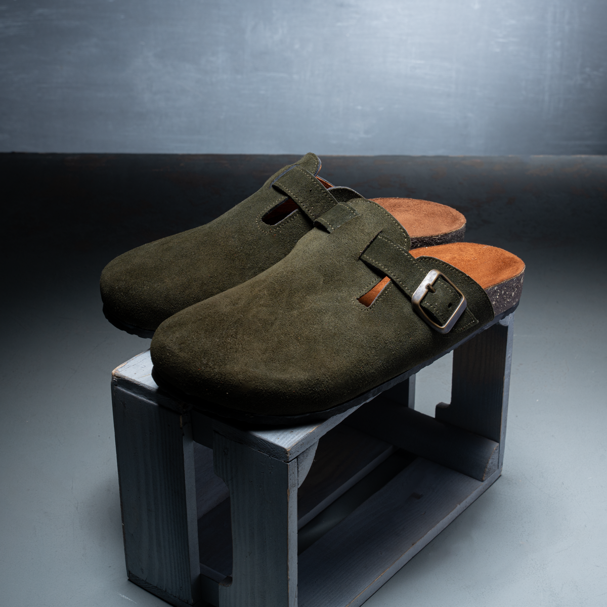 Suede Buckle Clog