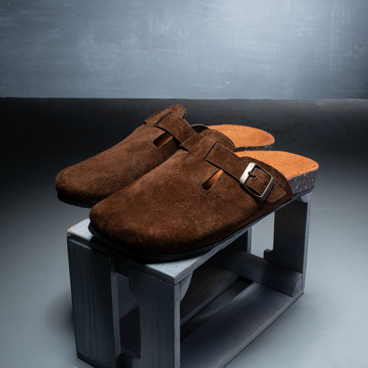 Suede Buckle Clog