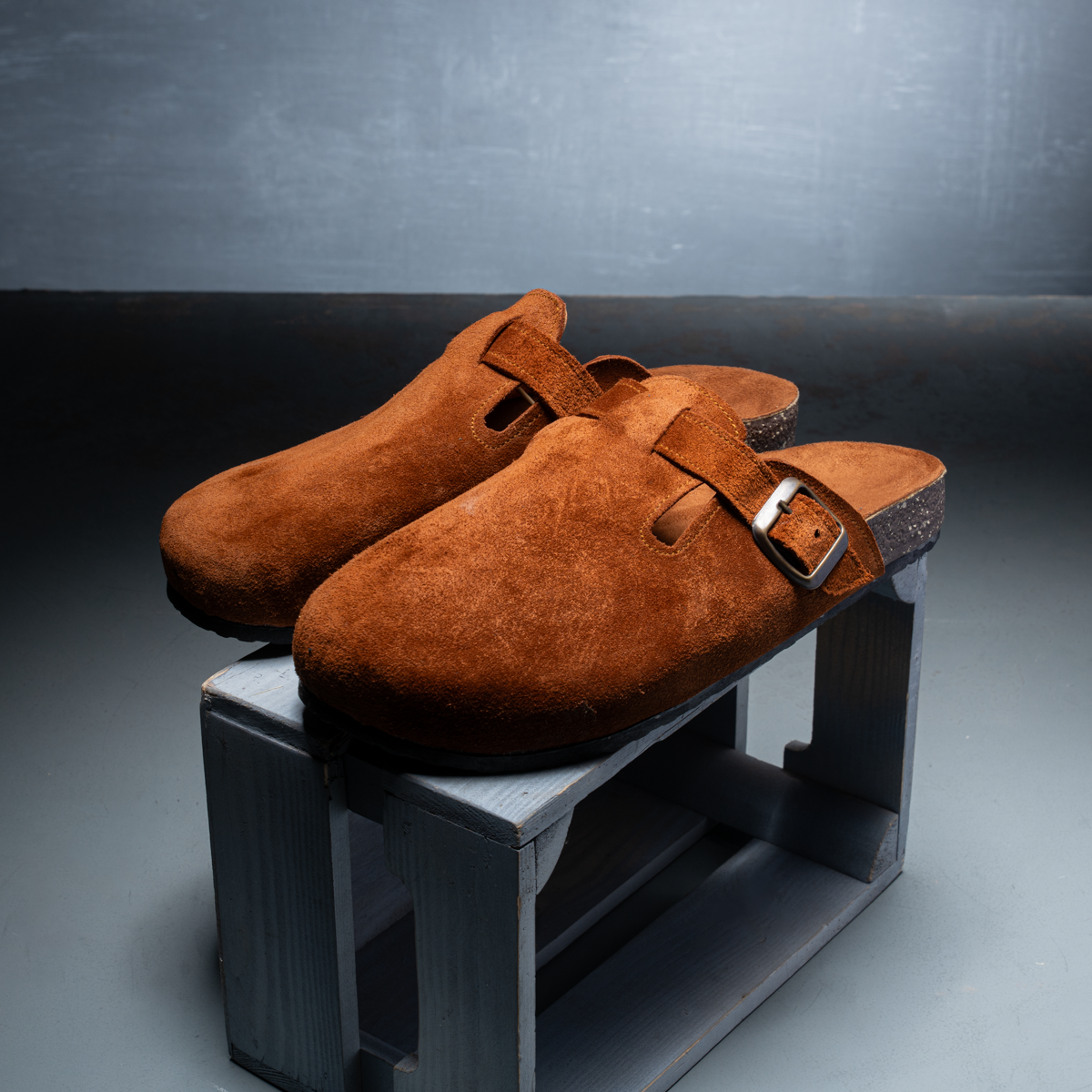 Suede Buckle Clog