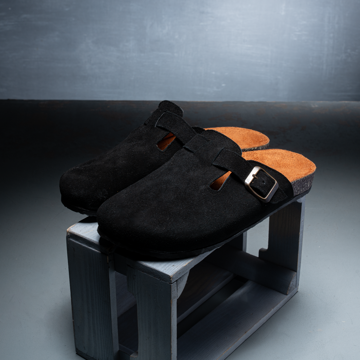 Suede Buckle Clog