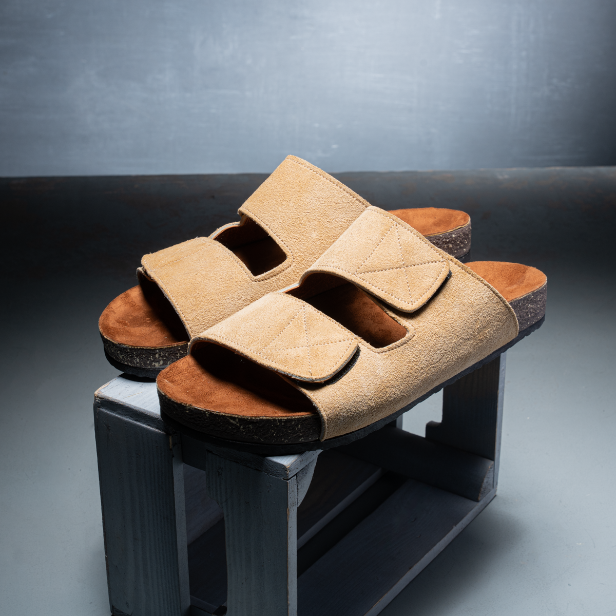 Suede Wide-Strap Slipper