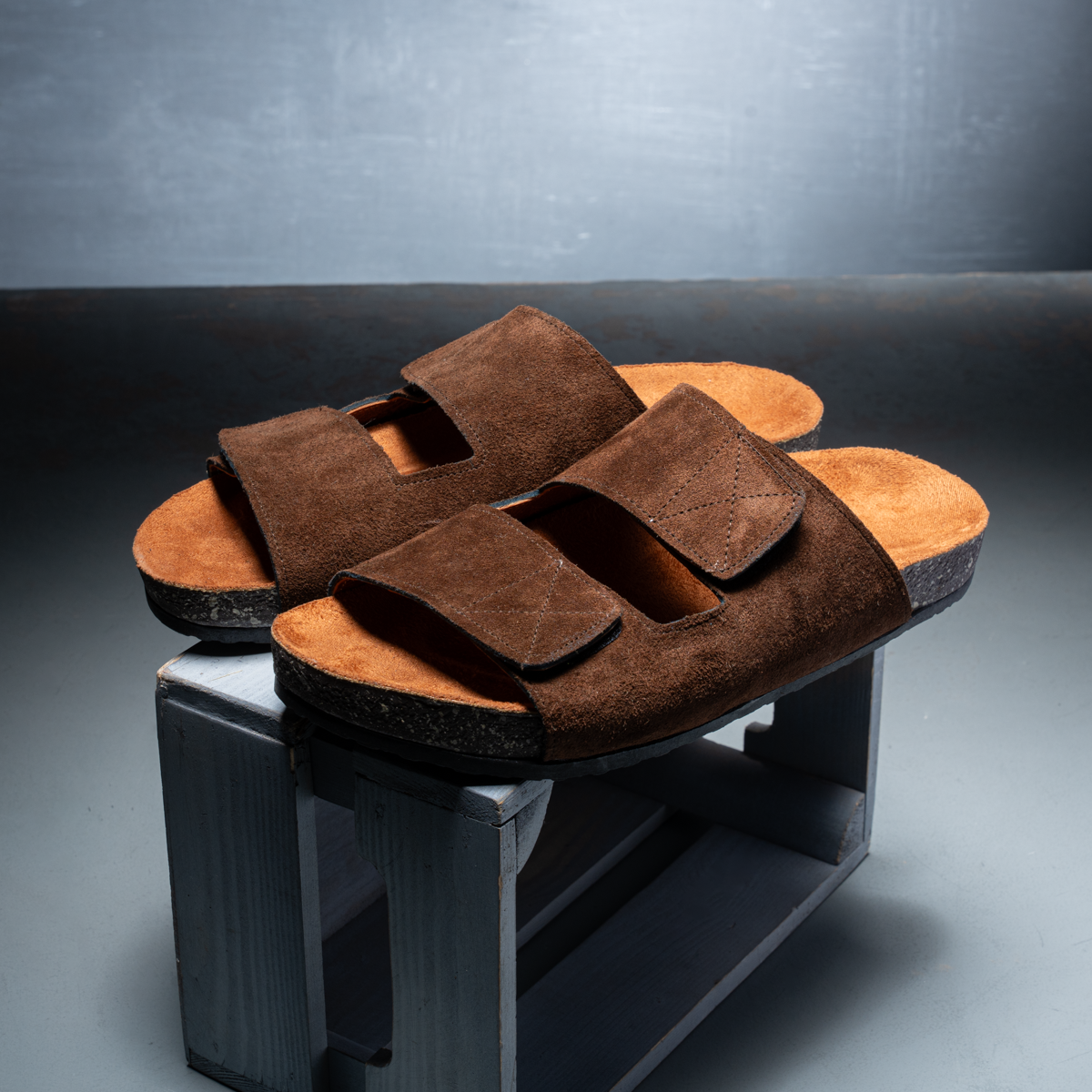 Suede Wide-Strap Slipper
