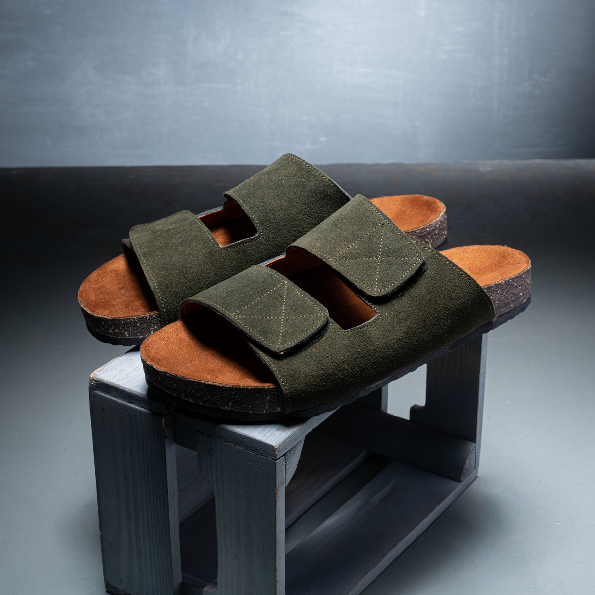 Suede Wide-Strap Slipper