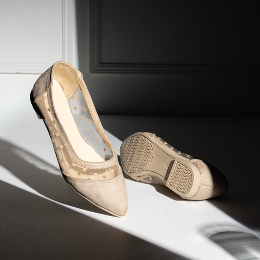 Lace-Side Ballerina Flats