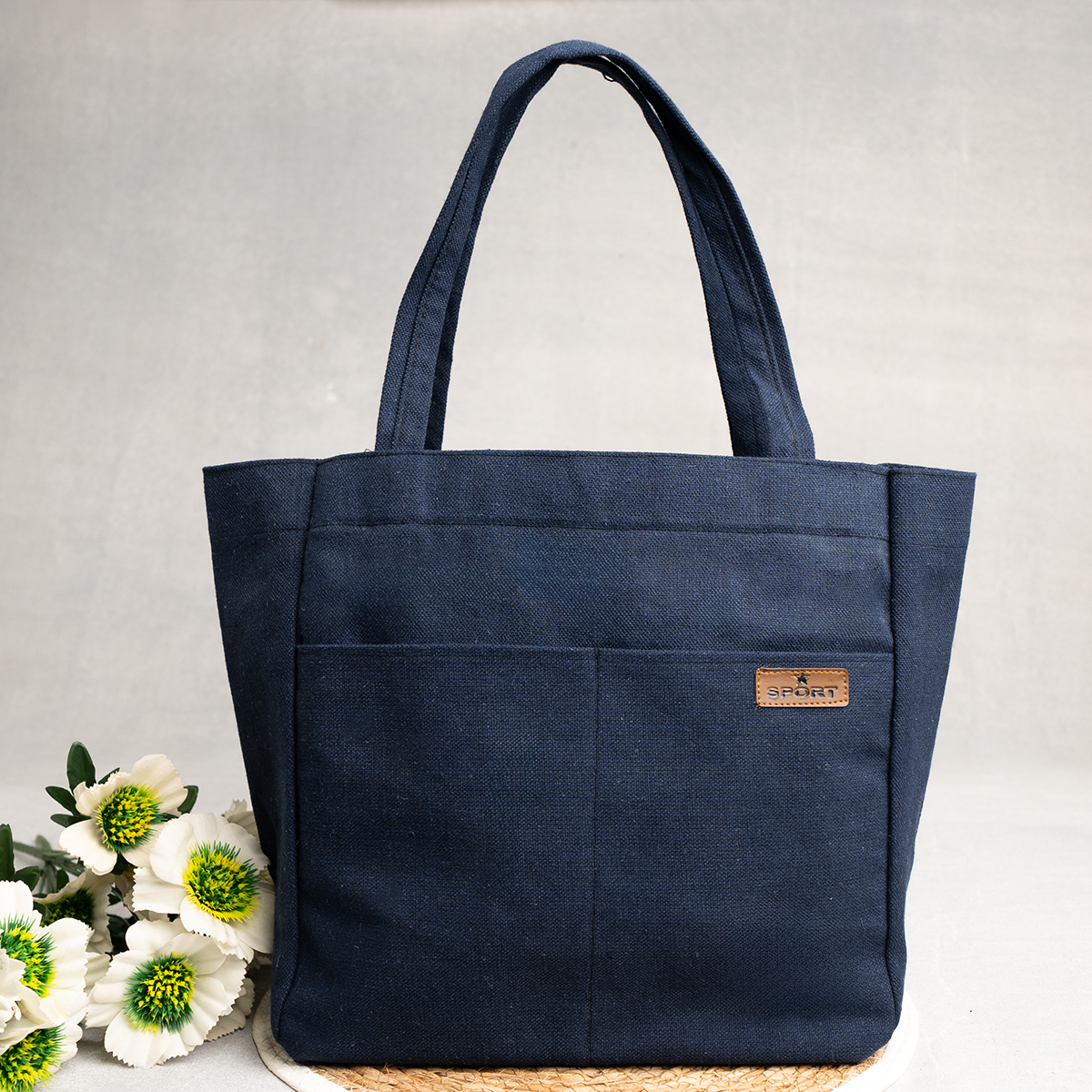 Thick Canvas Tote Bag with Zipper