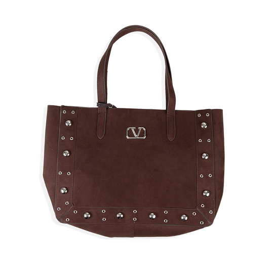 Studded Velvet Tote
