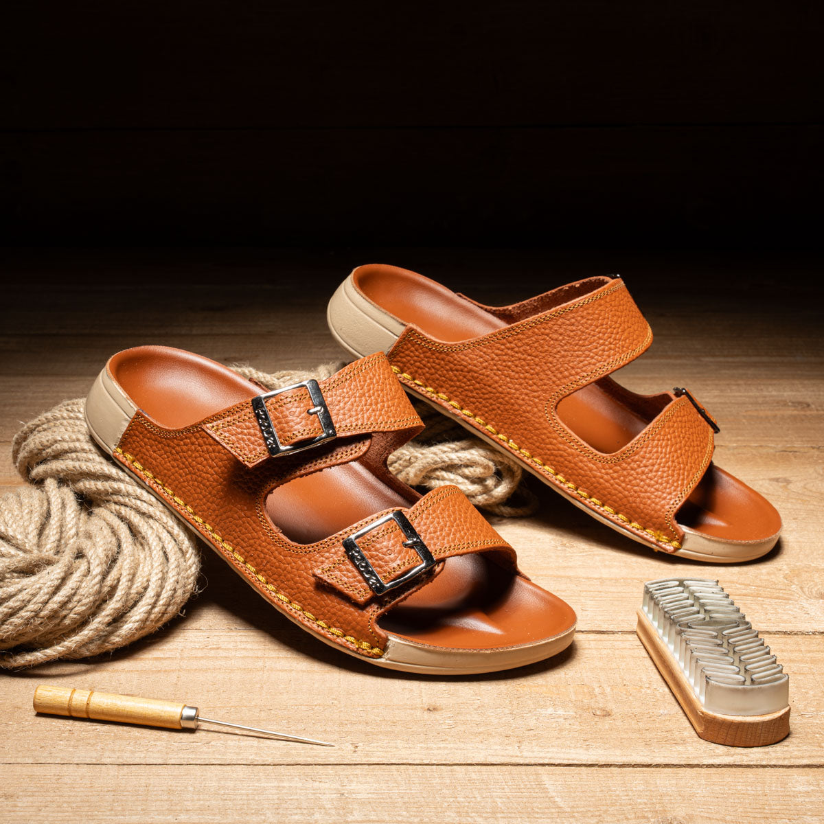 Prada Metal Detail Leather Slipper