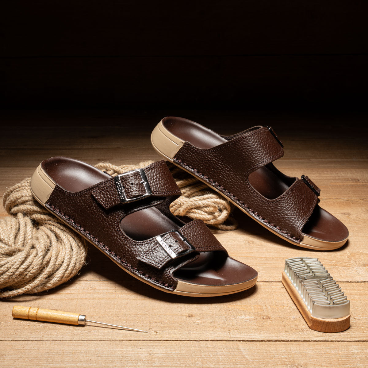 Prada Metal Detail Leather Slipper