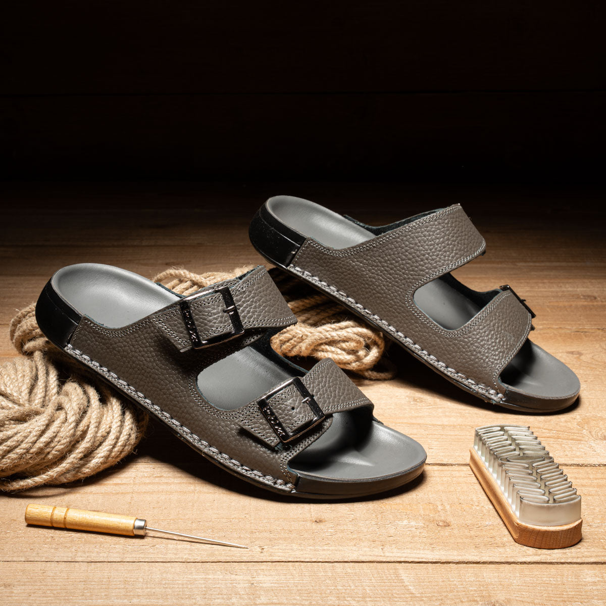 Prada Metal Detail Leather Slipper