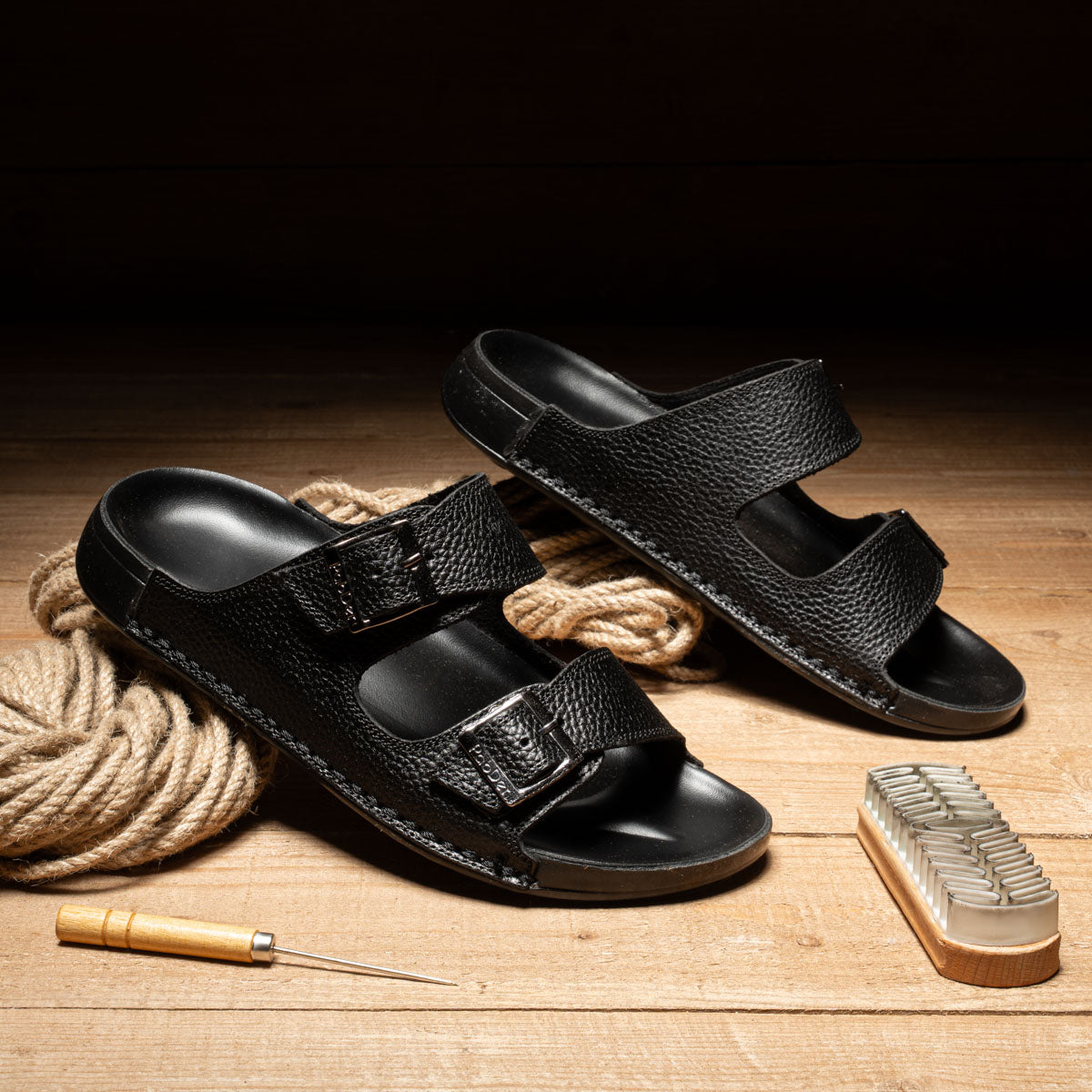 Prada Metal Detail Leather Slipper