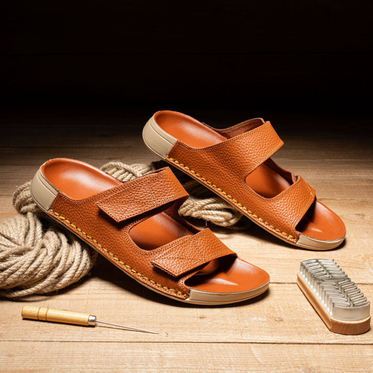 Men's Genuine Leather Slipper – Prada Style