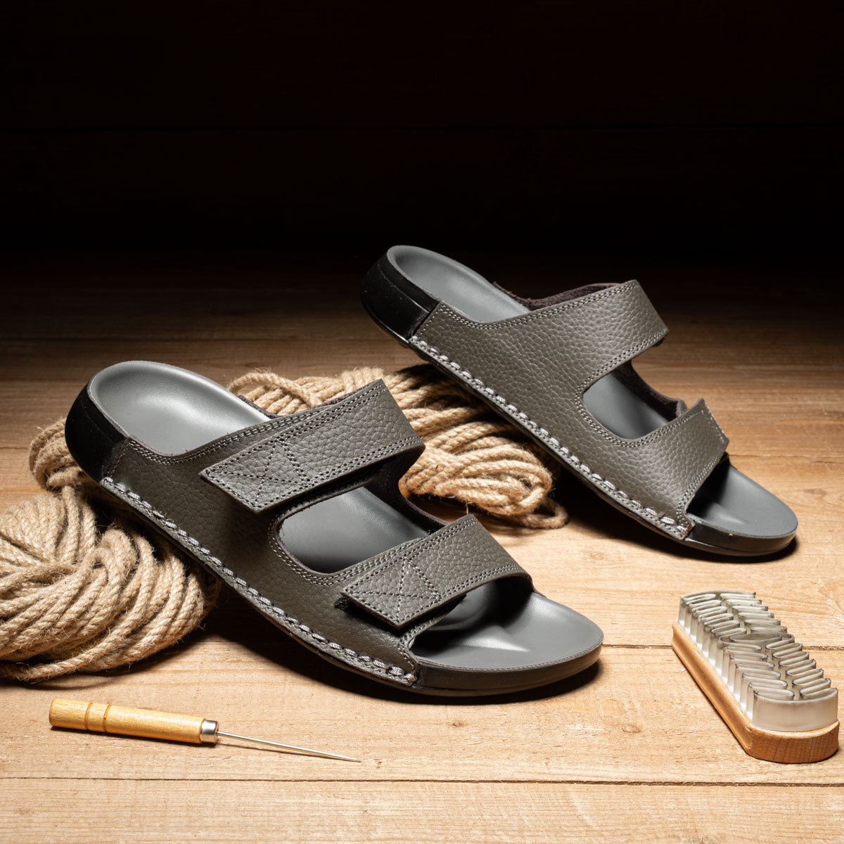 Men's Genuine Leather Slipper – Prada Style