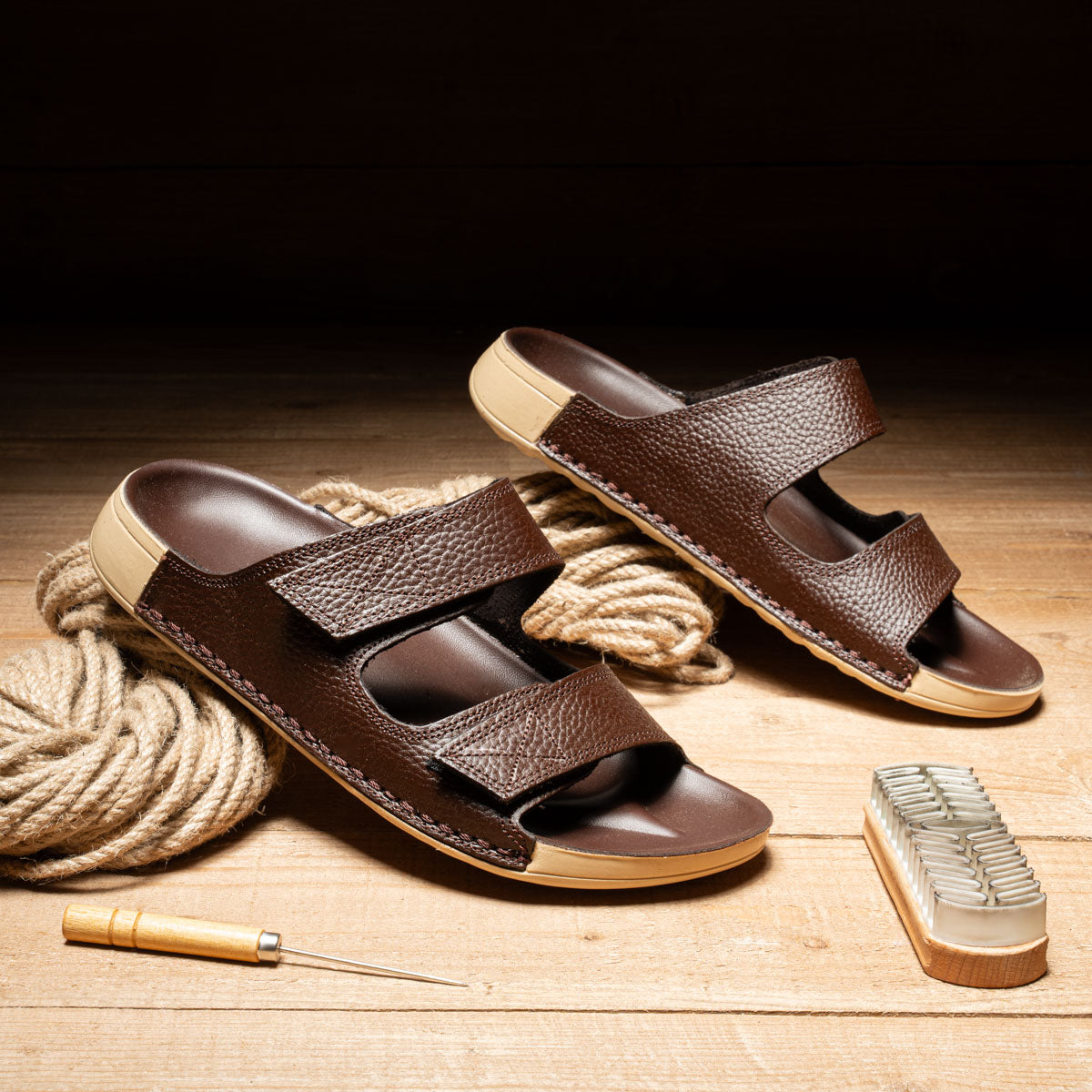 Men's Genuine Leather Slipper – Prada Style
