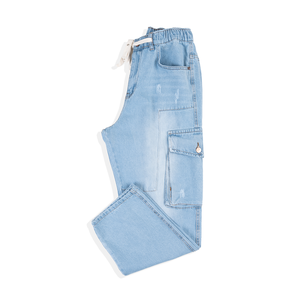 Distressed Cargo Jeans