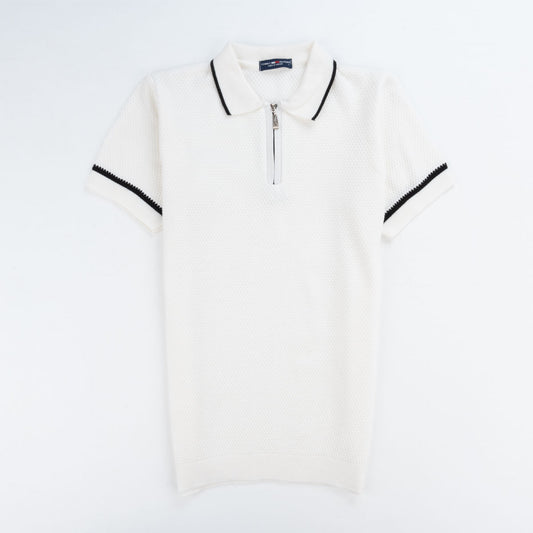 Trendy Zipper Cotton Knit Top
