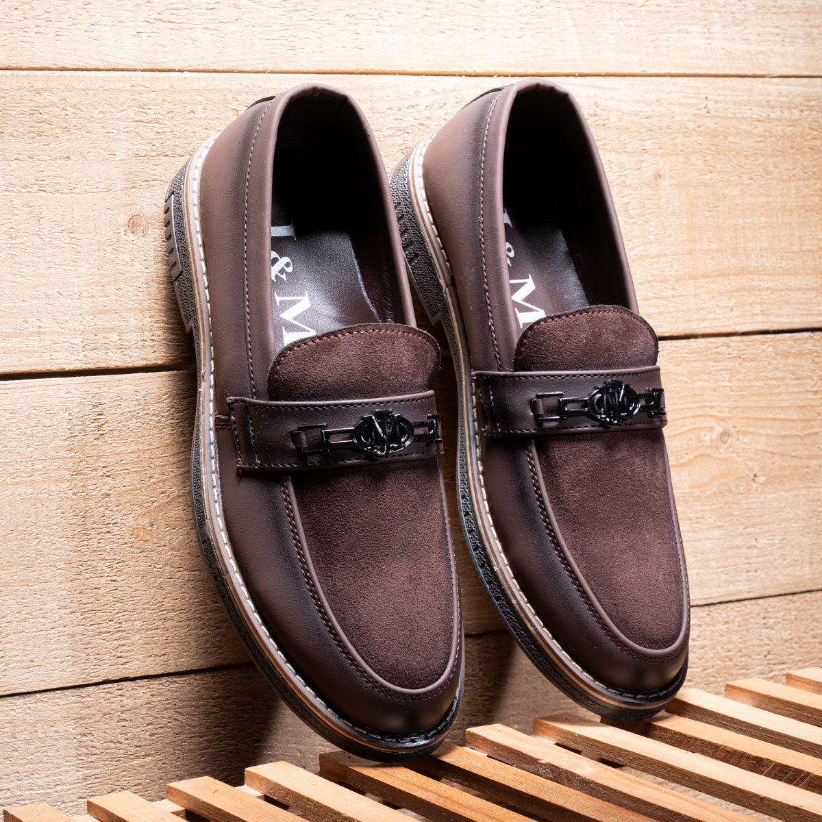 Men's Chain-Strap Leather Loafer
