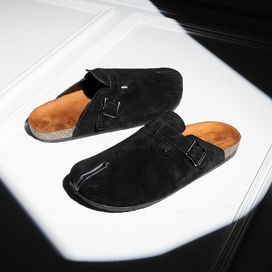 Natural Leather Ergonomic Toe Slippers