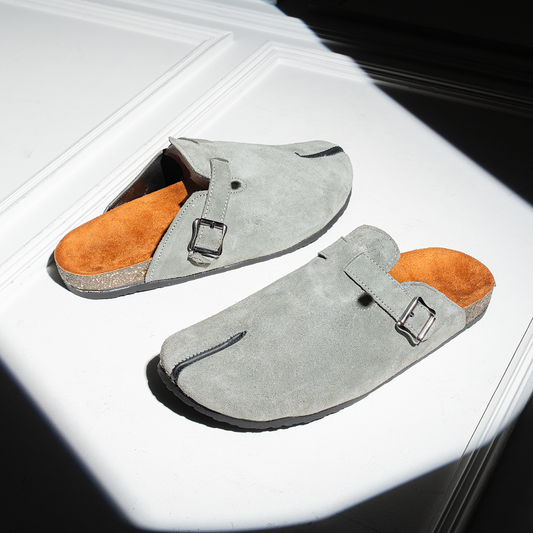 Natural Leather Ergonomic Toe Slippers