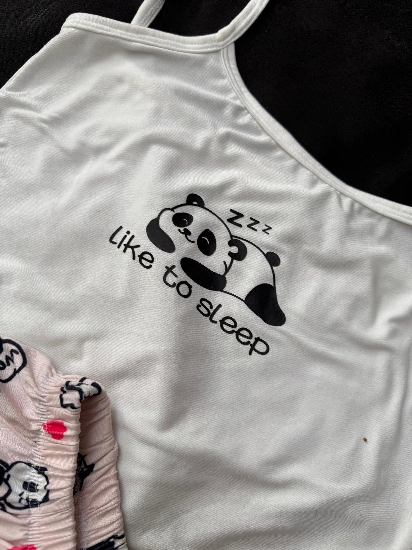 Cute Panda Print Hot Shorts & Sleeveless Top Set