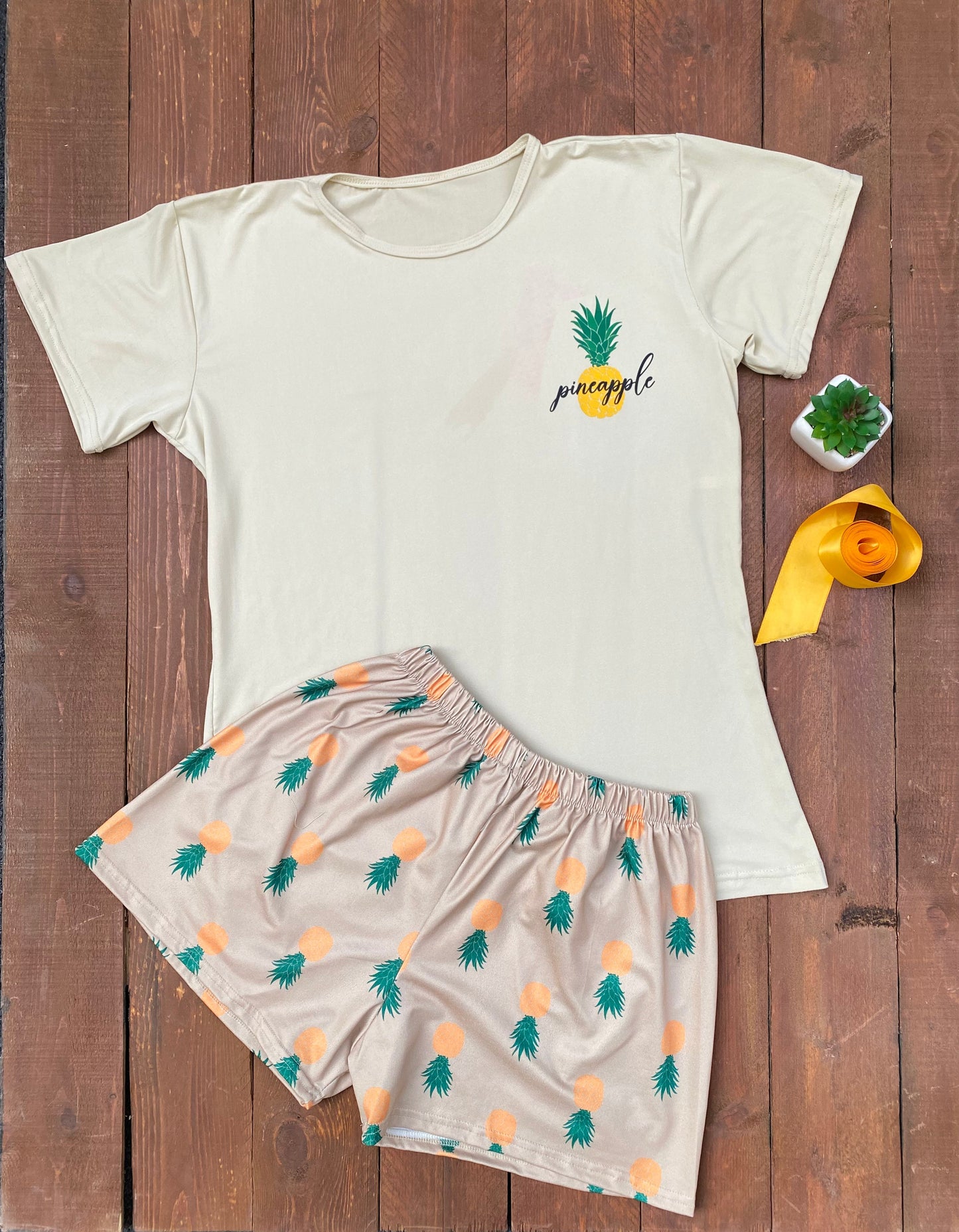 Lightweight Cotton-Blend Short Pajama Set