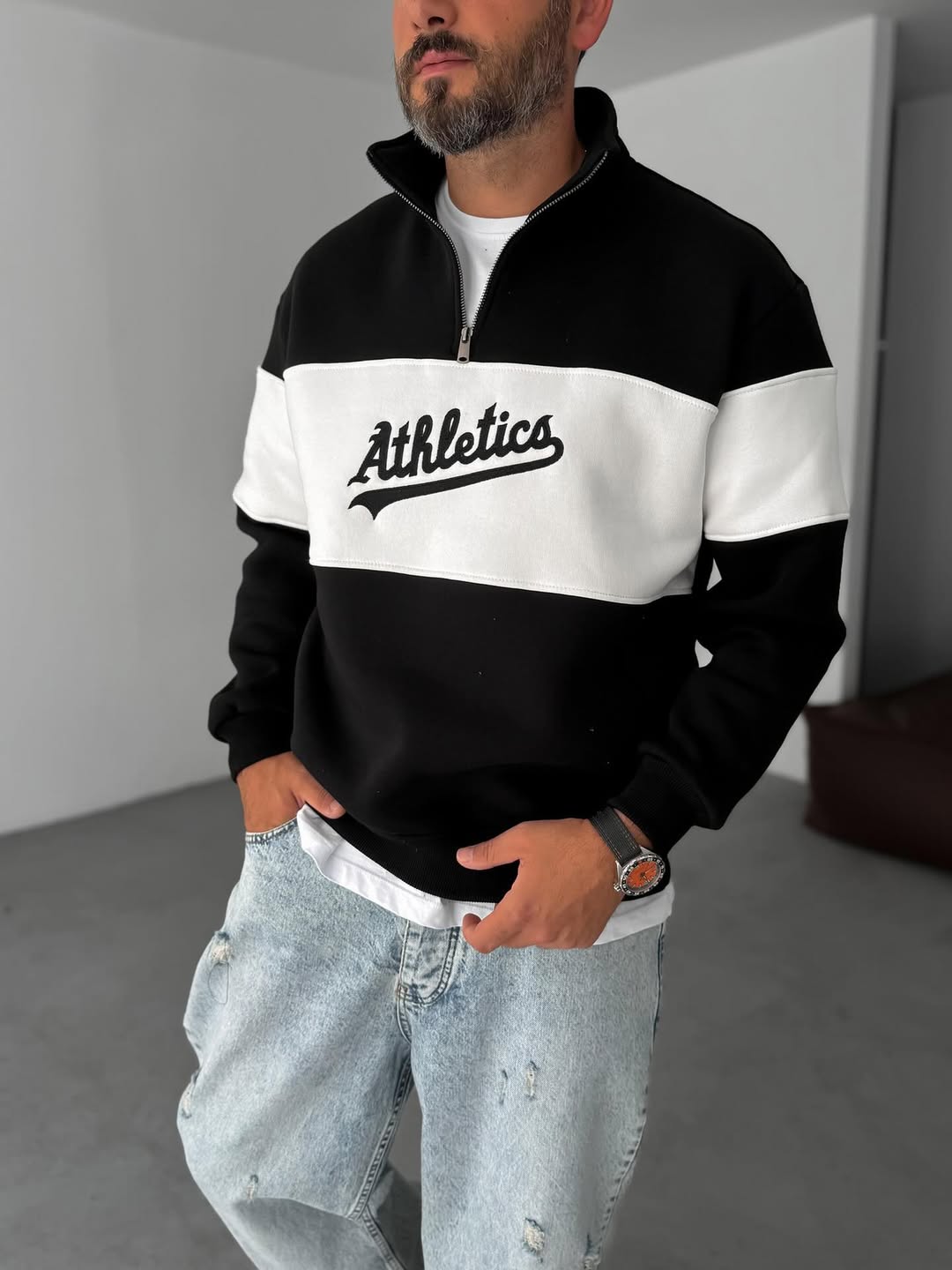 Athletics Cotton Half-Zip Sweatshirt