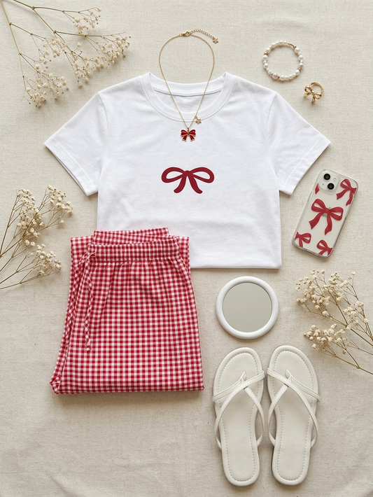 Bow Print Pajama Set
