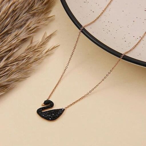 Elegant Black Swan Necklace