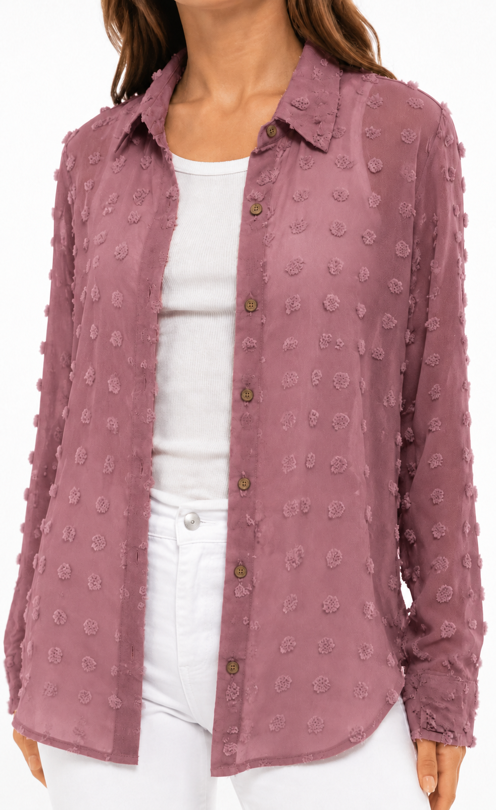Women's Popcorn Ruffle Shirt