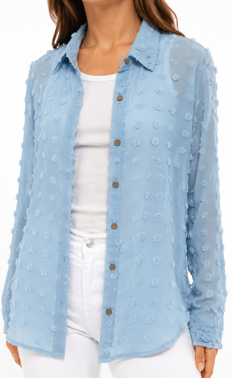 Women's Popcorn Ruffle Shirt