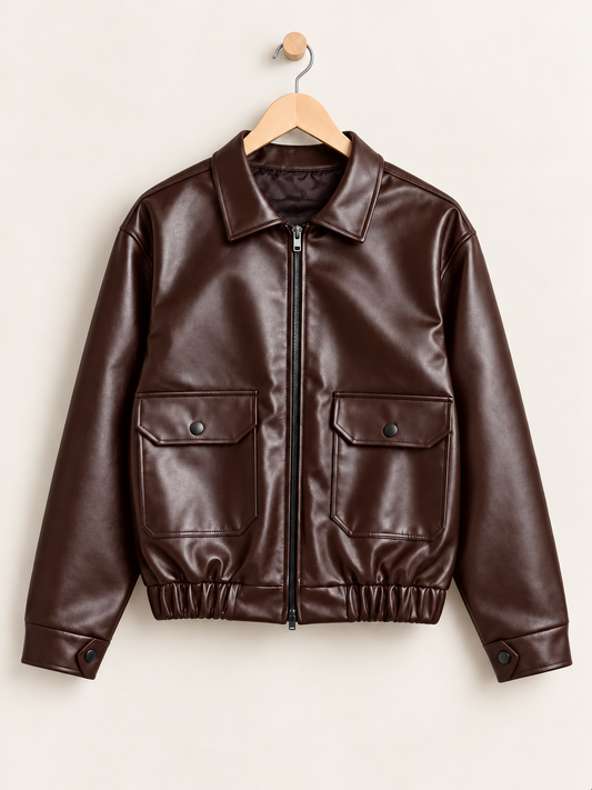 Zara Box Fit Leather Jacket
