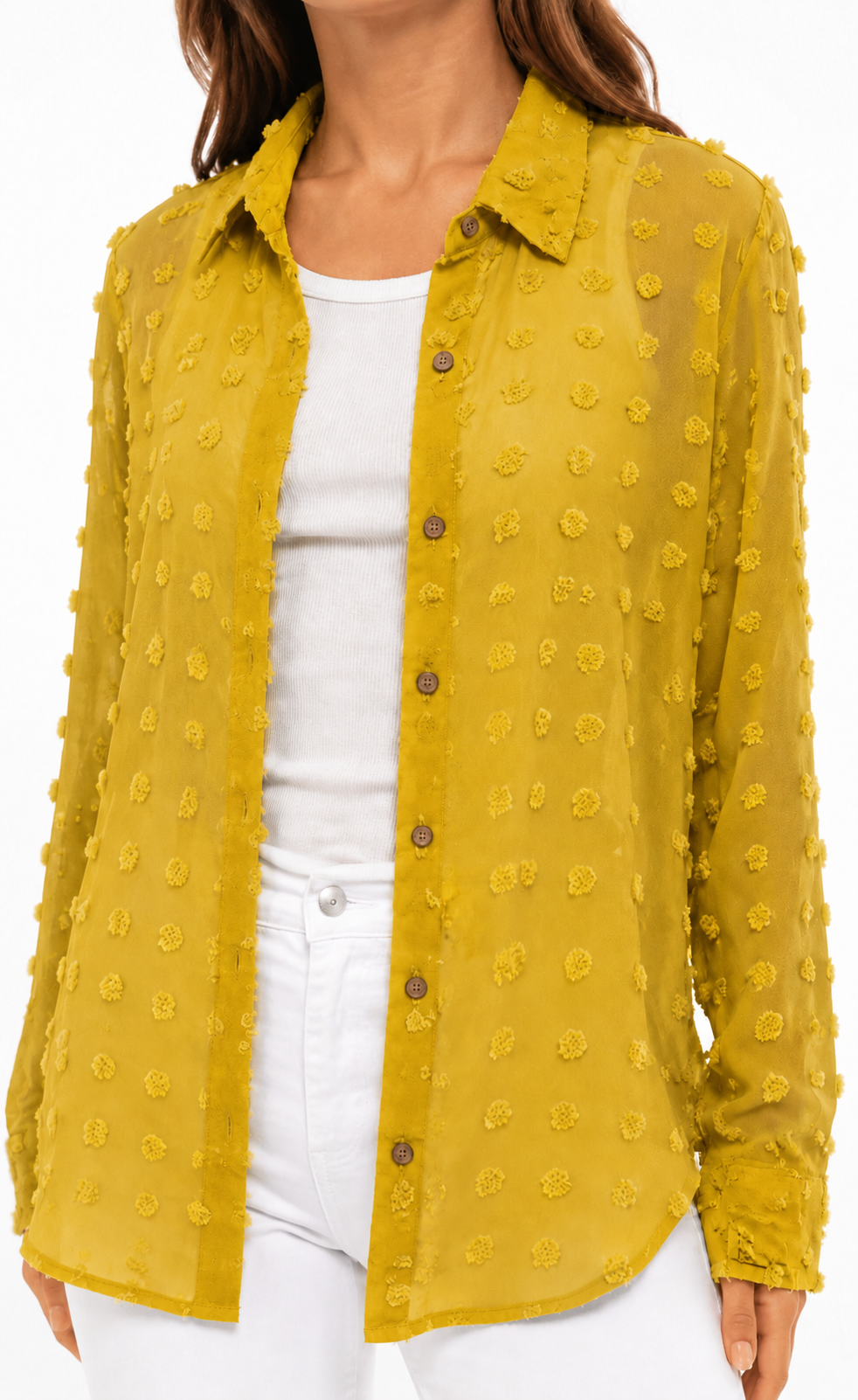 Women's Popcorn Ruffle Shirt