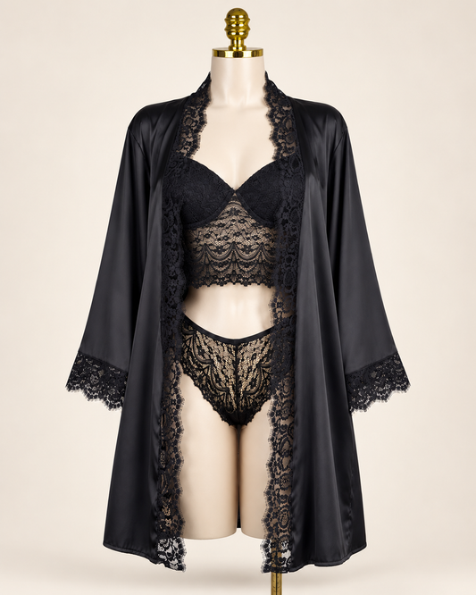 3-Piece Satin Lingerie Set